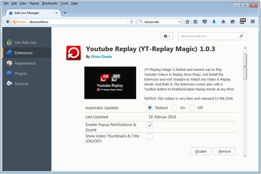 Options Page - Turn On/Off Notifications and Sound - Enable Video Thumbnails and Titles