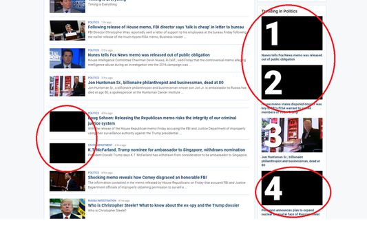 Most photos of Donald Trump were automatically removed.