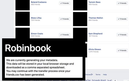 Robinbook extracts your facebook friends
