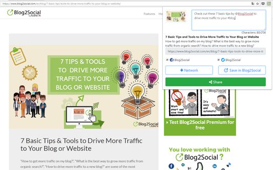 Interface: Blog2Social Social Media Poster