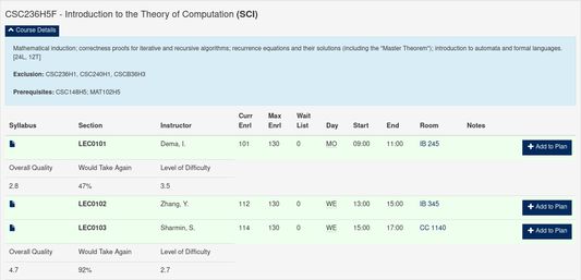 UTM - https://student.utm.utoronto.ca/timetable/