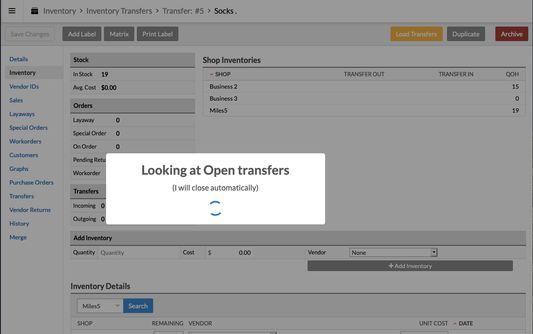 Searching transfers