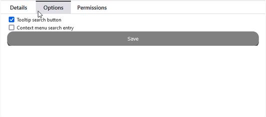 The options menu of SFF add-on.