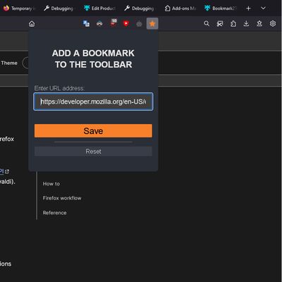 Using input, enter the URL address of your favorite site.