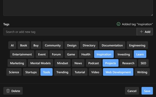 Tags Editor