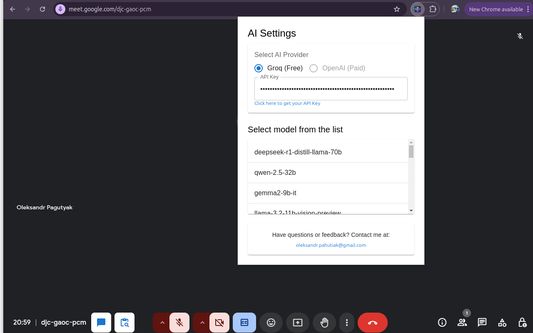 Configure your API key to use Groq AI.