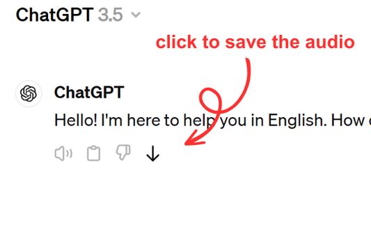 to download the audio click on the arrow under the message
