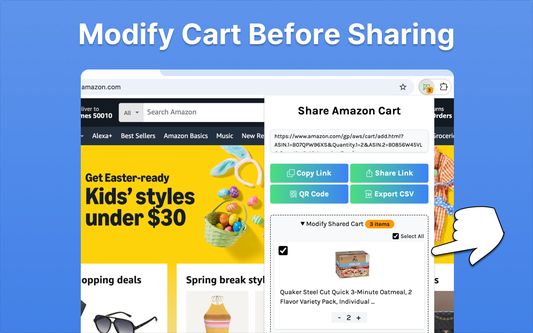 Share Any Amazon Cart