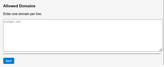 Allowed domains