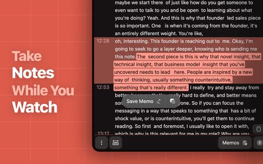 TubeMemo lets you take timestamped notes from YouTube videos instantly