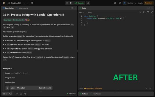 After: A cleaner, spoiler-free interface focused purely on problem-solving.