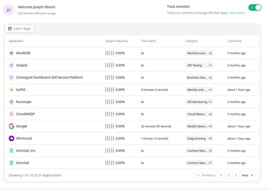 Doow app utility tracking