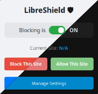 Quickly block or allow the current site directly from the toolbar