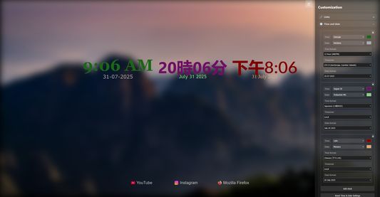 Time customization