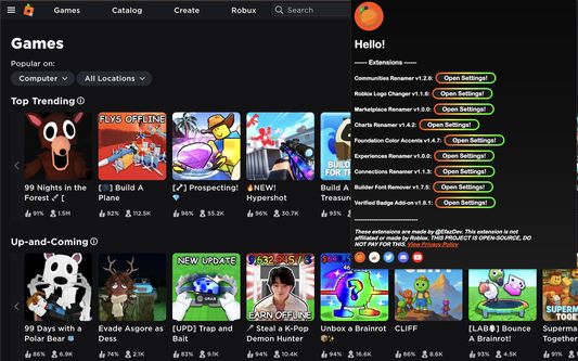 Games Page Example